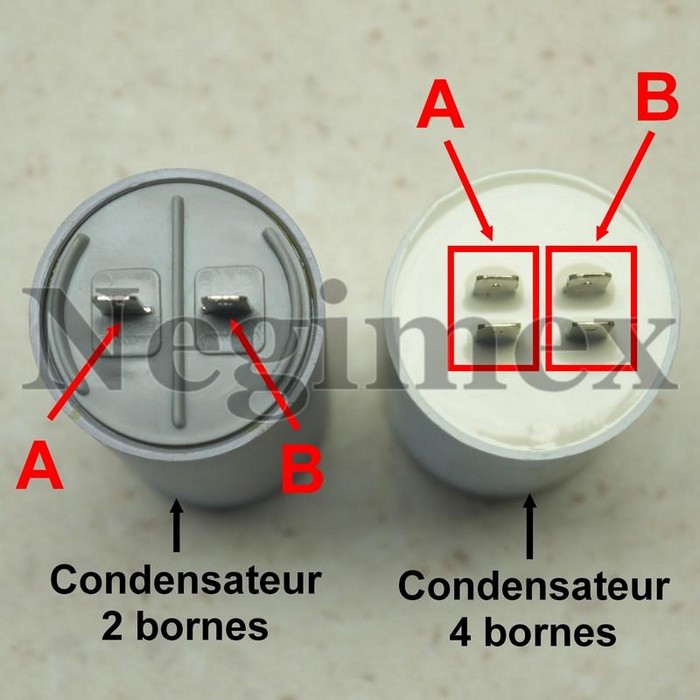 Condensateur 2 et 4 cosses